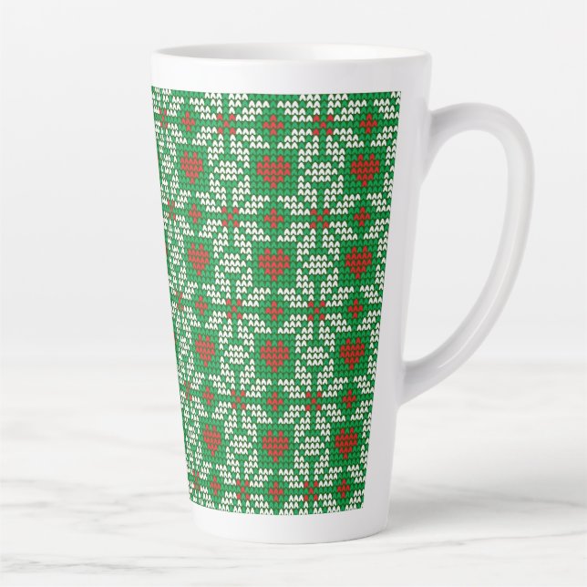 Tasse Latte Knitted Christmas pattern (Droite)