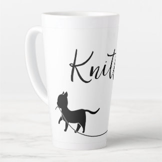 Tasse Latte Knitter Cat n Yarn Minimaliste