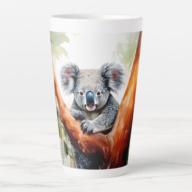 Tasse Latte Koala assis dans un eucalyptus (Devant)