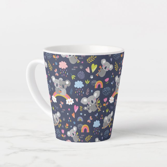 Tasse Latte Koala Rainbow Love Motif (Angle gauche)