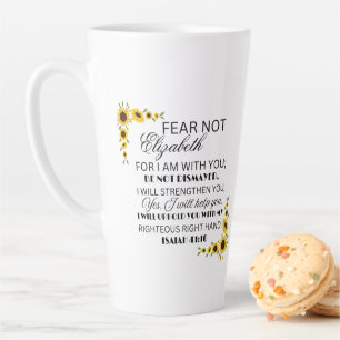 Tasse Latte La Bible préférée Verse Isaïe 41:10 Tournesol