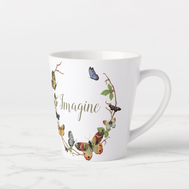Tasse Latte La couronne de papillons personnalise la Musique (Droite)