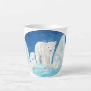 Tasse Latte La famille des ours polaires