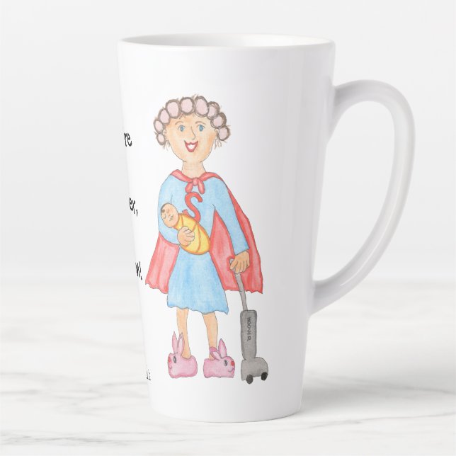 Tasse Latte La fête des Mères Super Maman (Droite)