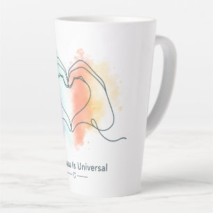 Tasse Latte La gentillesse est un design de cœur de fierté uni