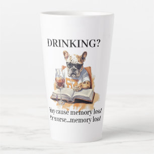 Tasse Latte La lecture de Bulldog français peut causer une per