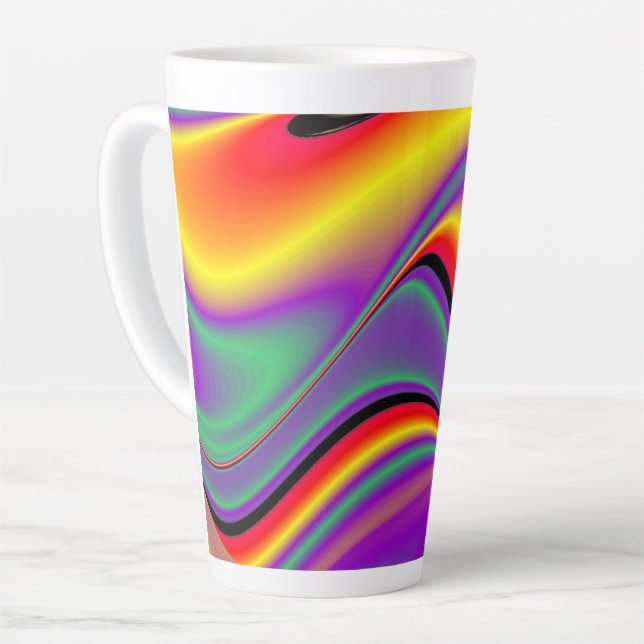 Tasse Latte La magie des couleurs, Rainbowart 3D Abstrait (Angle gauche)