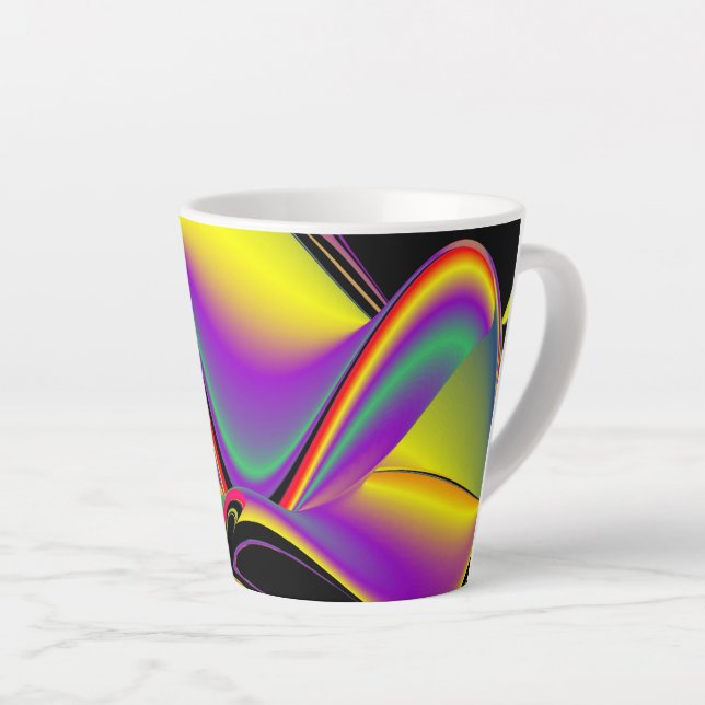 Tasse Latte La magie des couleurs, Rainbowart 3D Abstrait (Angle droit)