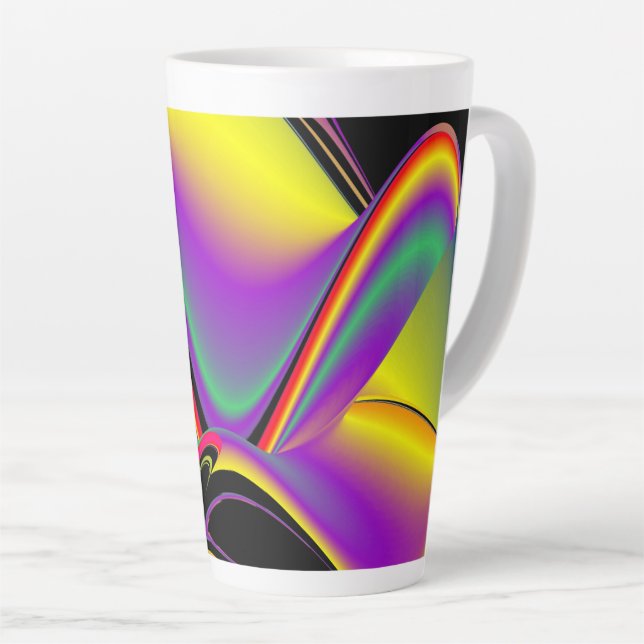 Tasse Latte La magie des couleurs, Rainbowart 3D Abstrait (Angle droit)
