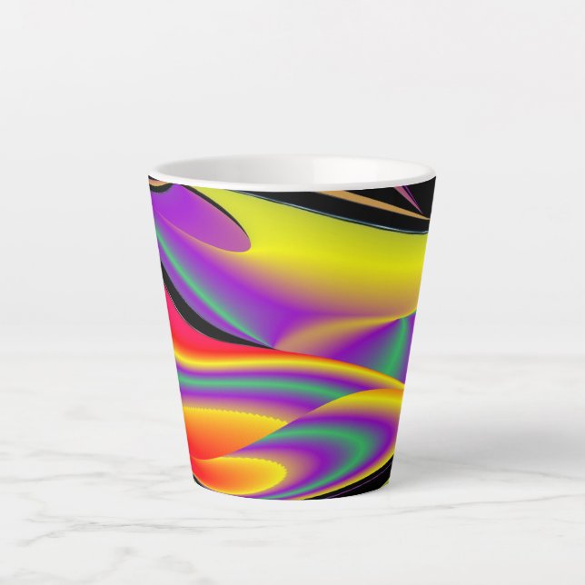 Tasse Latte La magie des couleurs, Rainbowart 3D Abstrait (Devant)