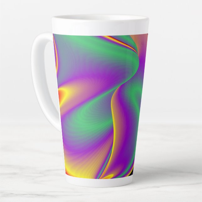 Tasse Latte La magie des couleurs, Rainbowart 3D Abstrait (Angle gauche)