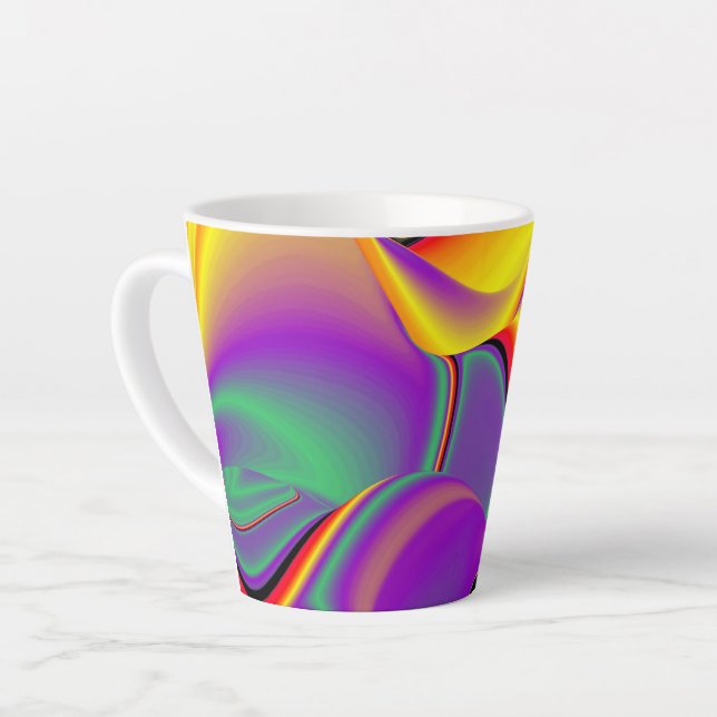 Tasse Latte La magie des couleurs, Rainbowart 3D Abstrait (Angle gauche)