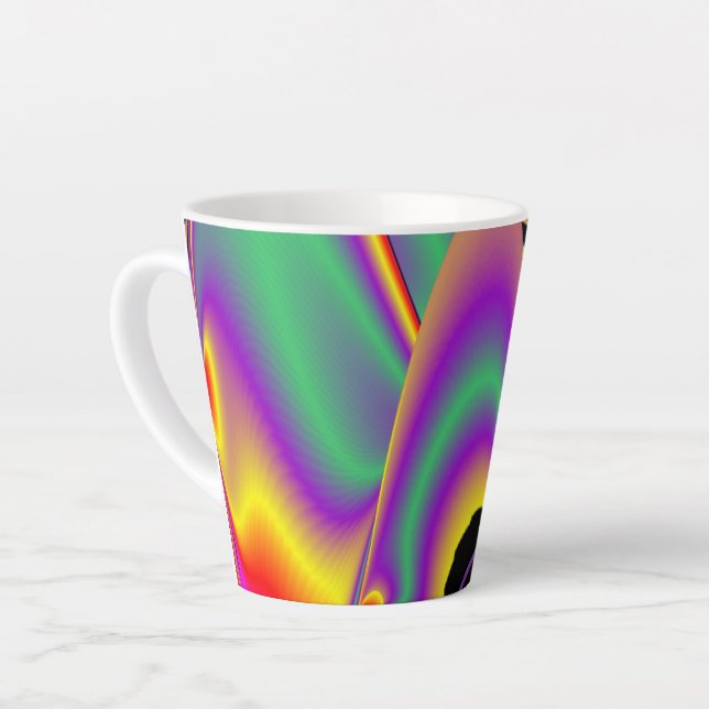 Tasse Latte La magie des couleurs, Rainbowart 3D Abstrait (Angle gauche)