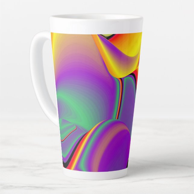 Tasse Latte La magie des couleurs, Rainbowart 3D Abstrait (Angle gauche)