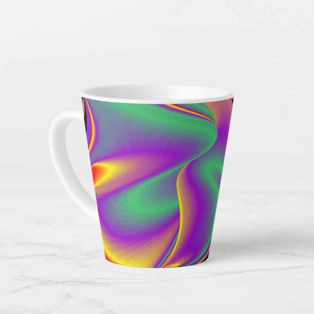 Tasse Latte La magie des couleurs, Rainbowart 3D Abstrait (Angle gauche)