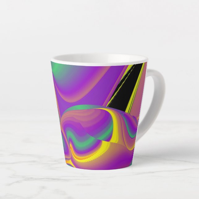 Tasse Latte La magie des couleurs, Rainbowart 3D Abstrait (Angle droit)