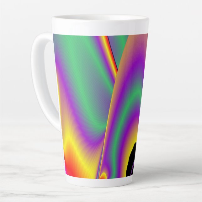Tasse Latte La magie des couleurs, Rainbowart 3D Abstrait (Angle gauche)