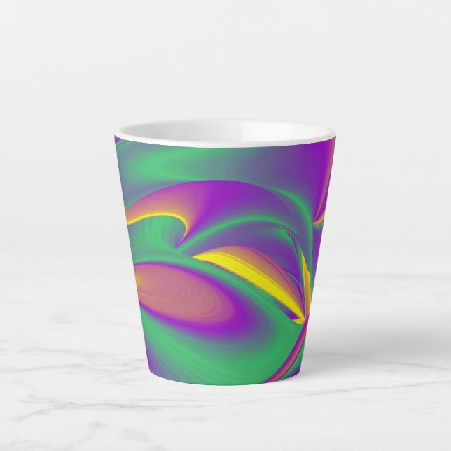 Tasse Latte La magie des couleurs, Rainbowart 3D Abstrait (Devant)