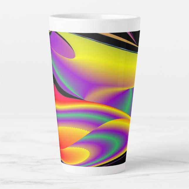 Tasse Latte La magie des couleurs, Rainbowart 3D Abstrait (Devant)