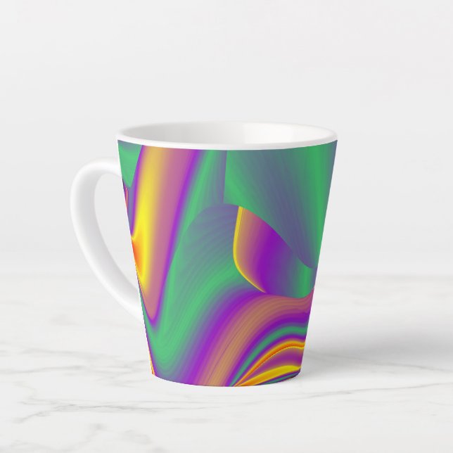Tasse Latte La magie des couleurs, Rainbowart 3D Abstrait (Angle gauche)