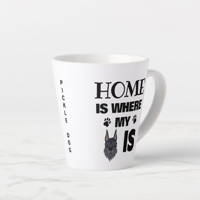Tasse Latte La maison Schnauzer où mon chien est le nom du vis (Angle droit)