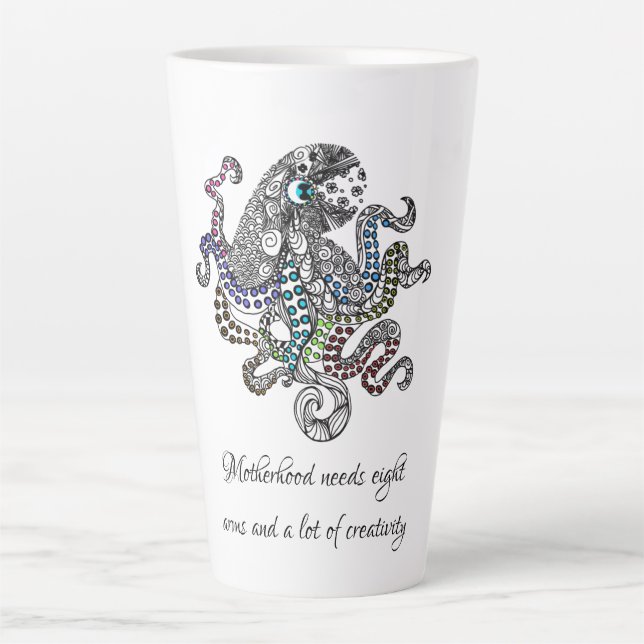 Tasse Latte La maternité a besoin d'une carte octopus d'art à  (Devant)