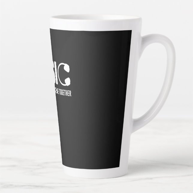 Tasse Latte La Musique Rassemble Les Gens (Droite)