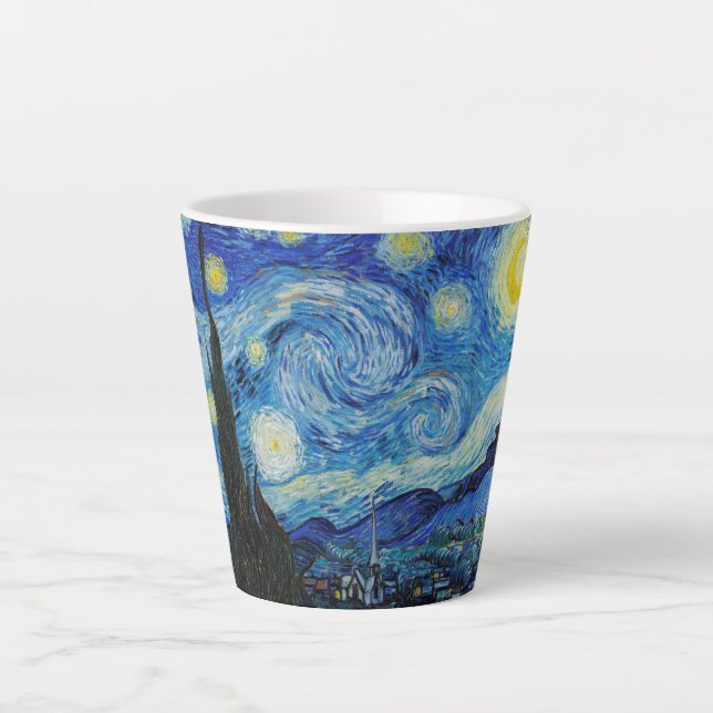 Tasse Latte La nuit étoilée (1889) par Vincent Van Gogh (Devant)