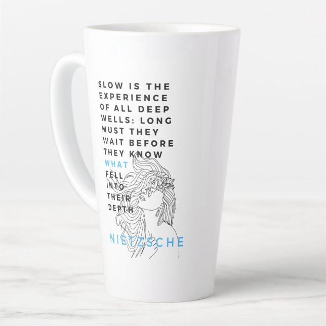 Tasse Latte La philosophie de l'âme profonde cite Nietzsche (Angle gauche)