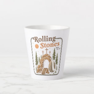 Tasse Latte La Pierre A Été Roulée Il Est Vivant Pâques
