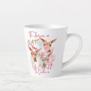 Tasse Latte La réponse est GOATS - Aquarelle chèvres