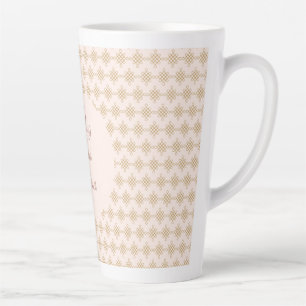 Tasse Latte La Saint-Valentin, Câlins et Bisous, Fleurs, Pixel