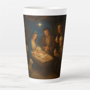 Tasse Latte La Sainte Famille nativité avec 3 sages