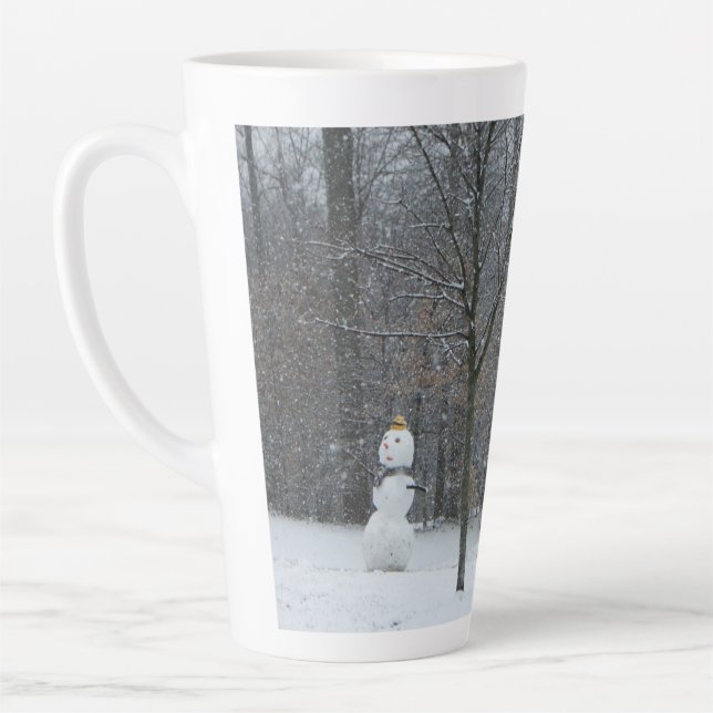 Tasse Latte La scène de neige hivernale du voisin (Gauche)