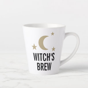 Tasse Latte La sorcière brille, la jolie lune et le design de
