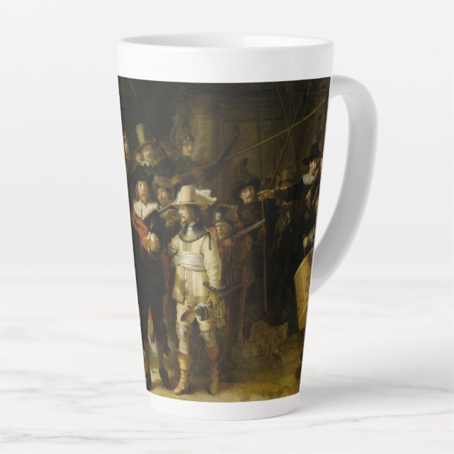 Tasse Latte La Veille nocturne de Rembrandt (Angle droit)