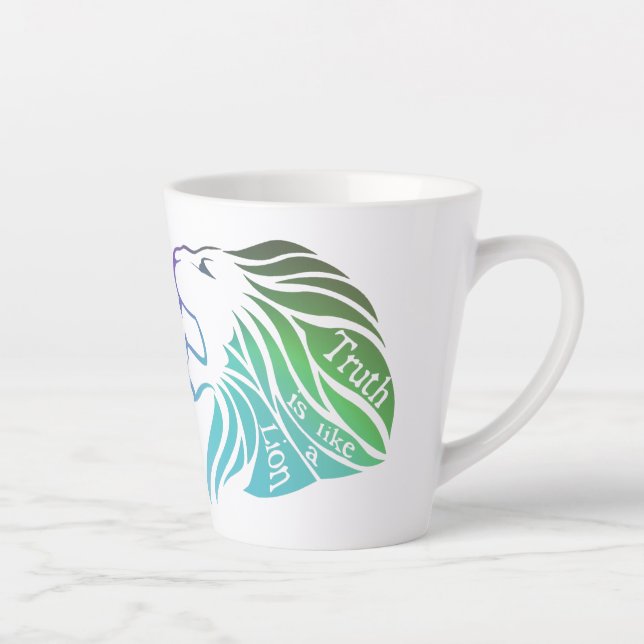Tasse Latte La vérité est comme un lion (Droite)