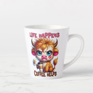 Tasse Latte La vie arrive, le café aide