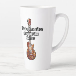 Tasse Latte La vie commence après avoir joué de la guitare. co