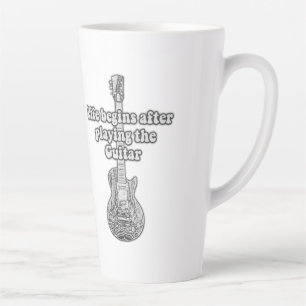 Tasse Latte La vie commence après avoir joué de la guitare. no