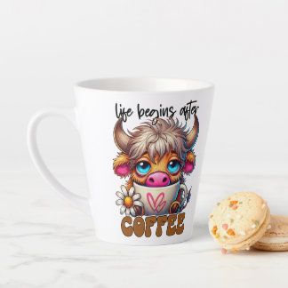 Tasse Latte La vie commence après le café