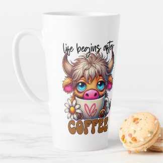 Tasse Latte La vie commence après le café