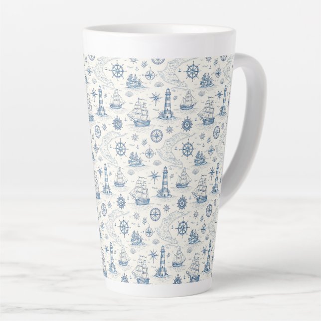 Tasse Latte La vie côtière Océans bleus (Angle droit)