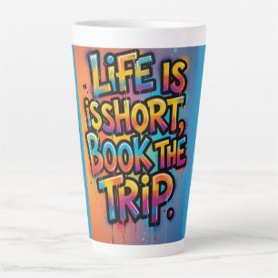 Tasse Latte La vie est courte Livre Le Voyage Cadeau graffiti 