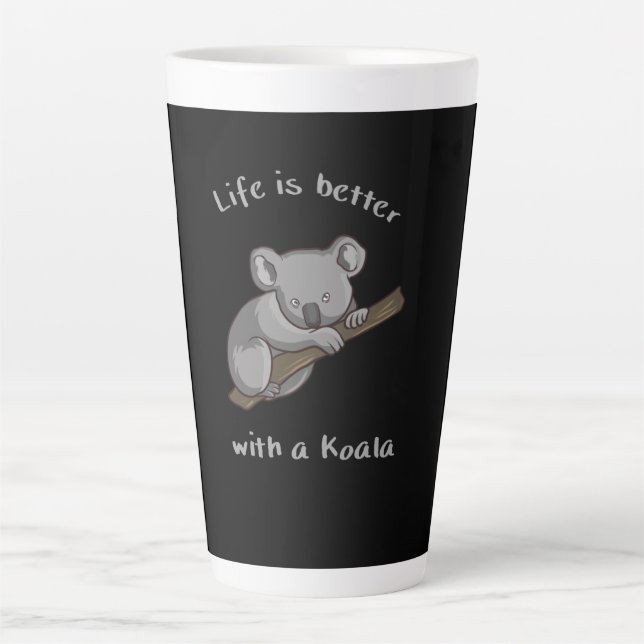 Tasse Latte La Vie Est Meilleure Avec Koala (Devant)