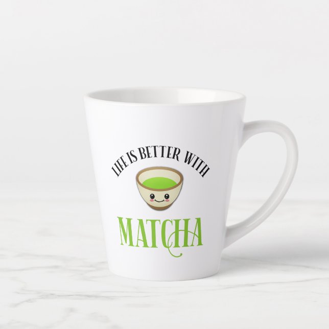Tasse Latte La Vie Est Meilleure Avec Matcha (Droite)