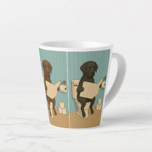 Tasse Latte Labrador Reading Journal on Toilet