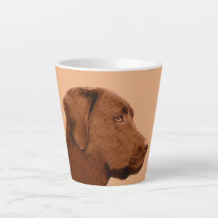 Tasse Latte Labrador Retriever (Chocolat) Peinture - Chien Art