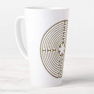 Tasse Latte Labyrinthe de Chartres - Symbole Spirituel Antique