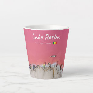 Tasse Latte Lac Retba, Sénégal - Petits bateaux du lac rose